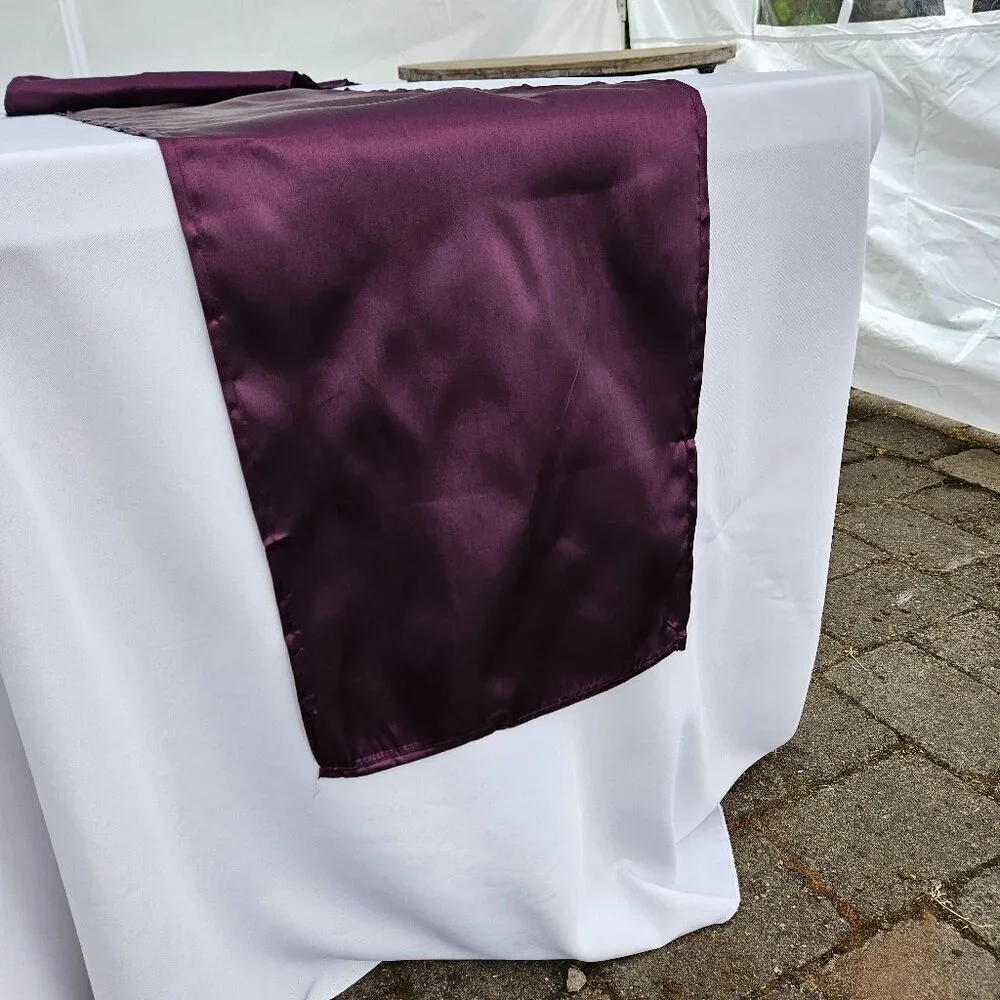 Satin Table Runners 15 Eggplant Purple 14